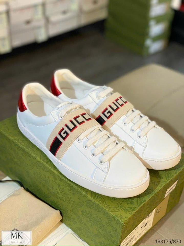 Giày Gucci Stripe Leather Sneaker ‘White Red Black-duoc-ban-tai-197 Store
