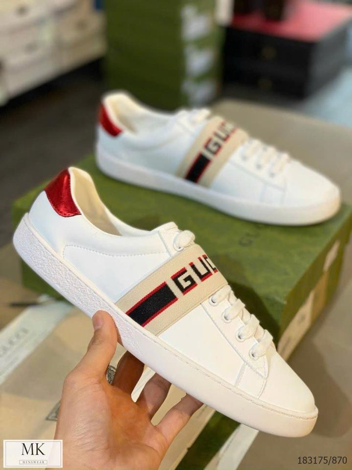 Giày Gucci Stripe Leather Sneaker ‘White Red Black-duoc-ban-tai-197 Store