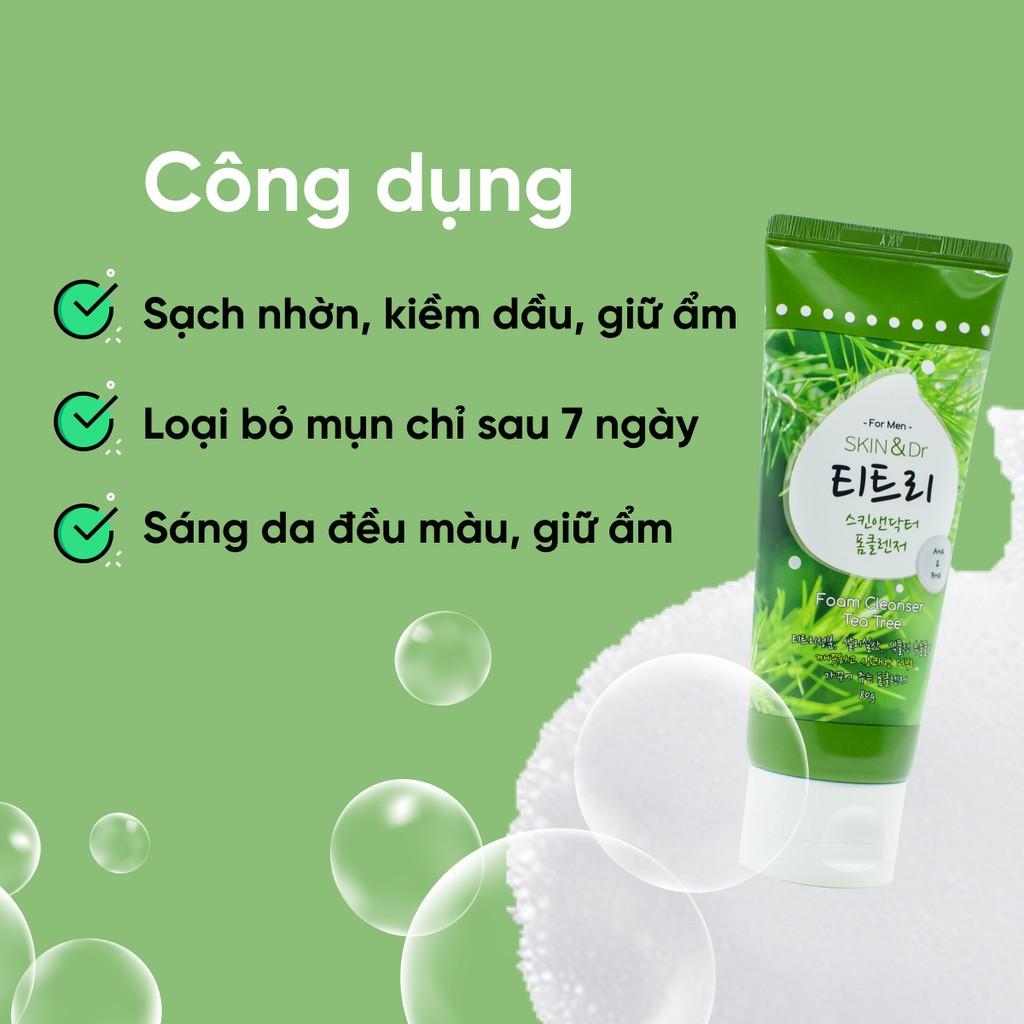 Sữa rửa mặt nam 30Shine phân phối chính hãng Skin&dr Tràm trà 80g cho da mụn, da dầu, dưỡng ẩm trắng da-duoc-ban-tai-Mỹ phẩm Ngọc Linh