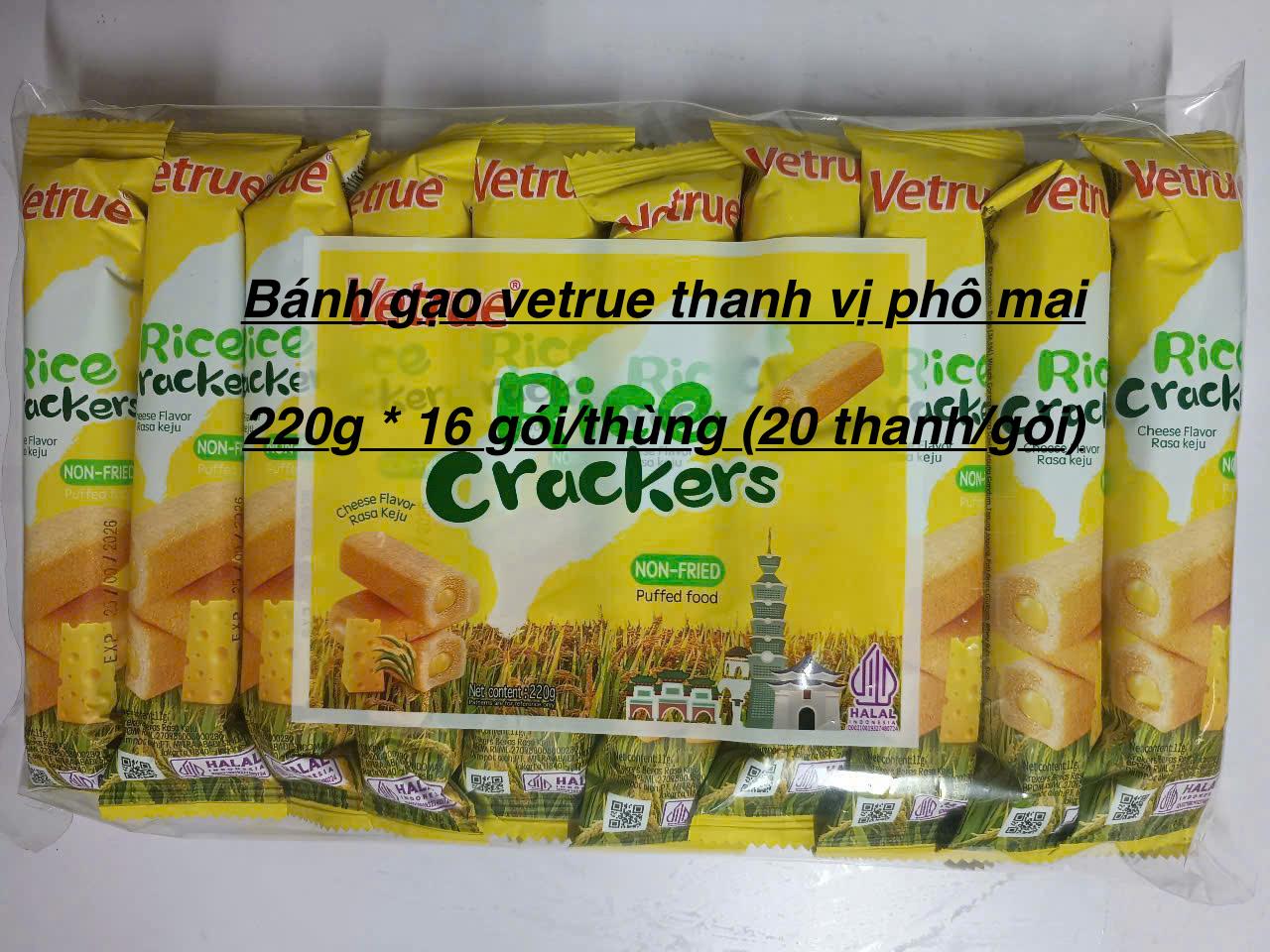 Bánh gạo Vetrue vị  phô mai (220g x 16 túi/thùng)4897076068258-duoc-ban-tai-NPP VĂN LONG