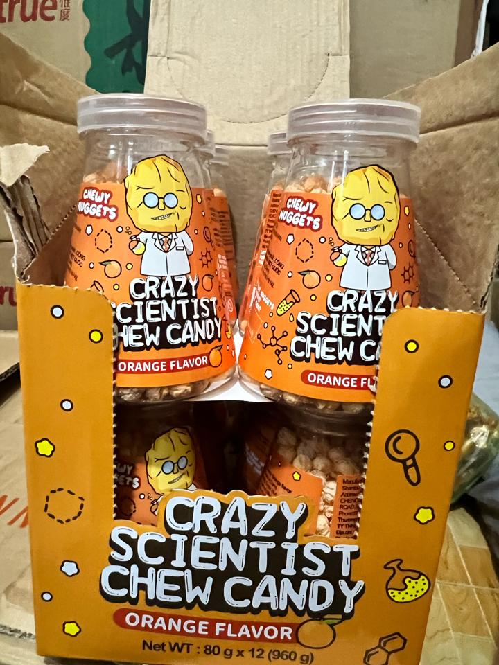 Kẹo Crazy Scientist Chew vị Cam -Lọ 80g6927260916152	96 lọ/Thùng    -duoc-ban-tai-NPP VĂN LONG