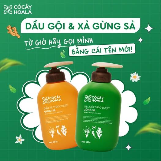 Combo Dầu Gội Xả Thảo Dược Gừng Sả-duoc-ban-tai-AN NHIÊN