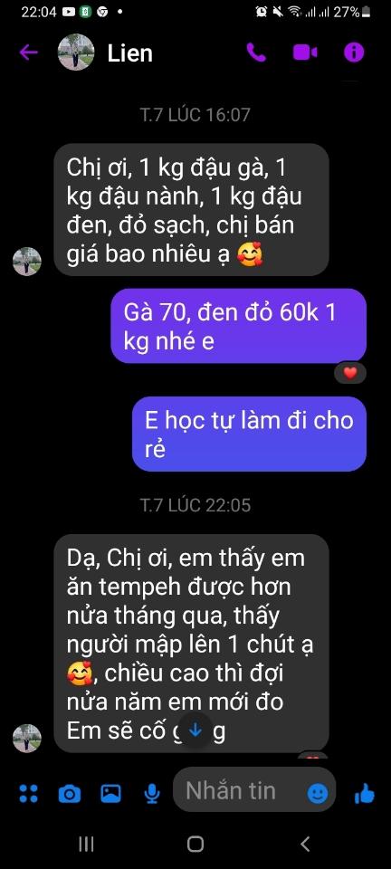 TEMPEH (số 2) ĐẬU GÀ mix ĐẬU ĐỎ, ĐẬU ĐEN thuần chủng (số HAI)-duoc-ban-tai-Tempeh Quảng Chân - BẢO QUẢN NGĂN ĐÔNG ĐÁ 24/24