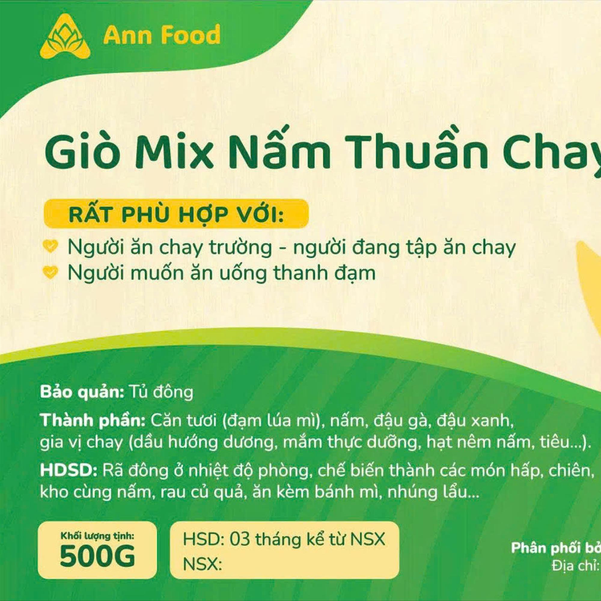 Giò mix nấm thuần chay-duoc-ban-tai-Tempeh hàng đông lạnh - Để ngăn đông 24/24