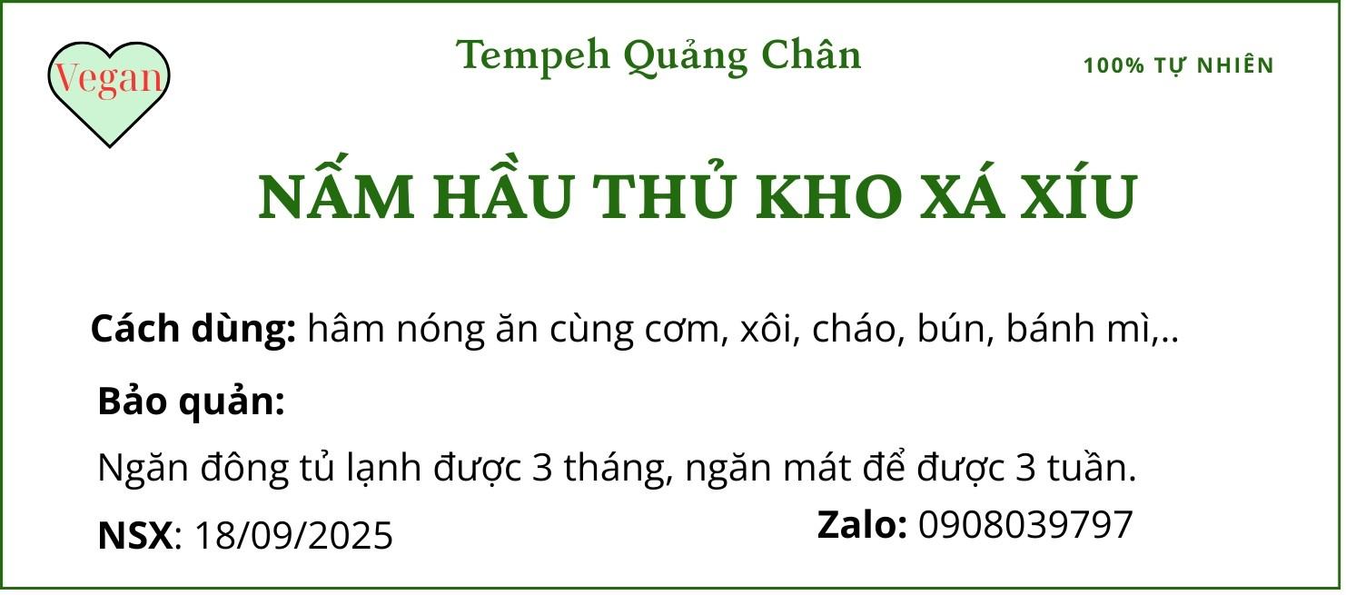 Nấm hầu thủ xá xíu 500gr-duoc-ban-tai-Tempeh hàng đông lạnh - Để ngăn đông 24/24