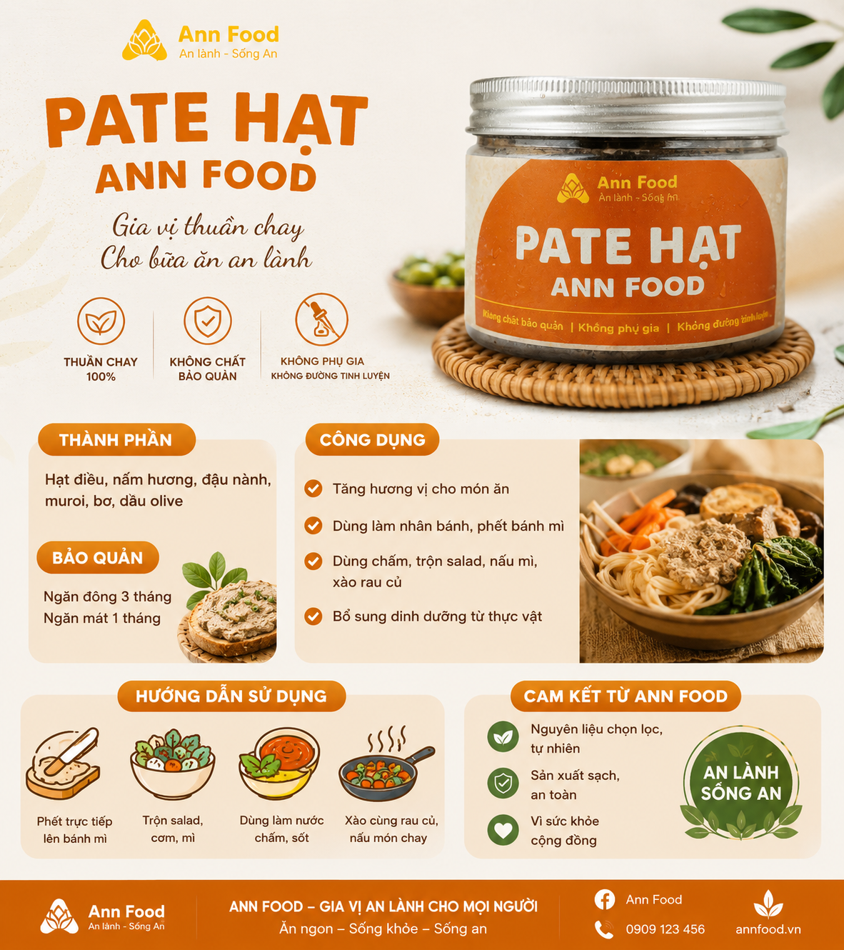 PATE HẠT ANN FOOD – THUẦN CHAY-duoc-ban-tai-THỰC PHẨM CHAY QUẢNG CHÂN ĐÔNG LẠNH - KHÔ