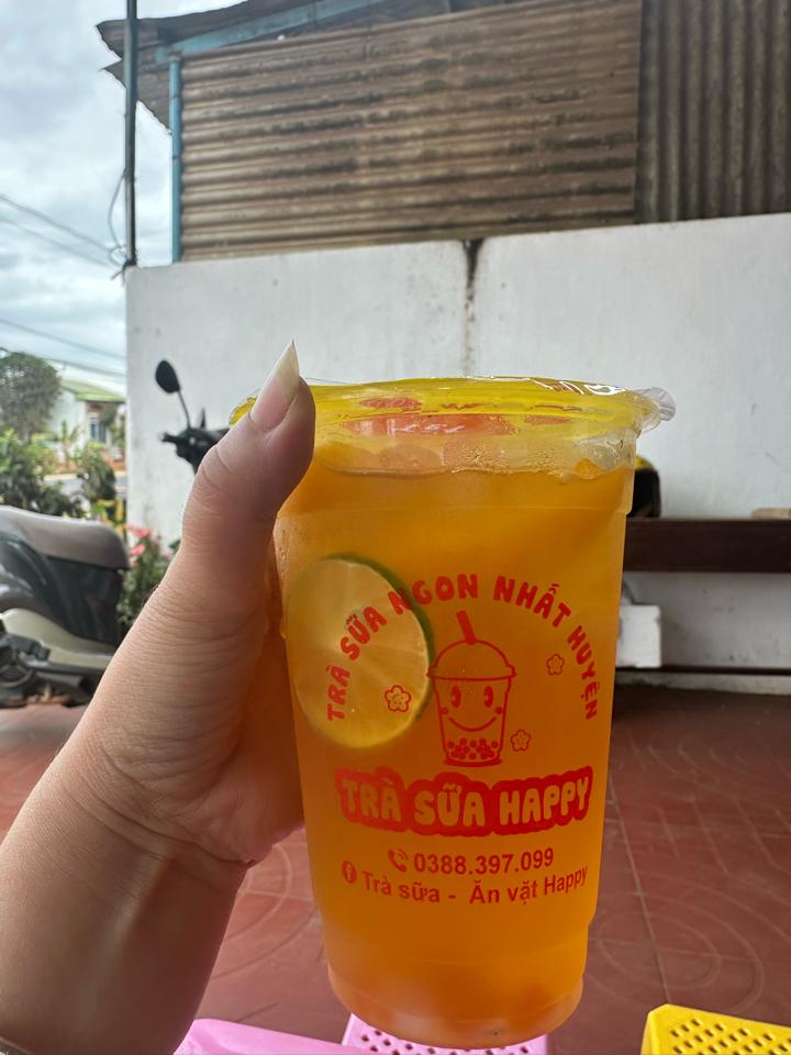 Trà đào chanh xả - 15K-duoc-ban-tai-Trà sữa Happy