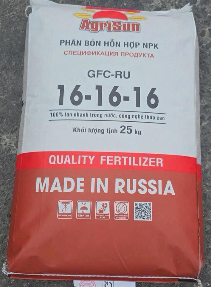 NPK Nga 16.16.16 Agrisun CN Tháp cao tan nhanh-duoc-ban-tai-CÔNG TY CỔ PHẦN XUẤT NHẬP KHẨU VƯƠNG KHANG