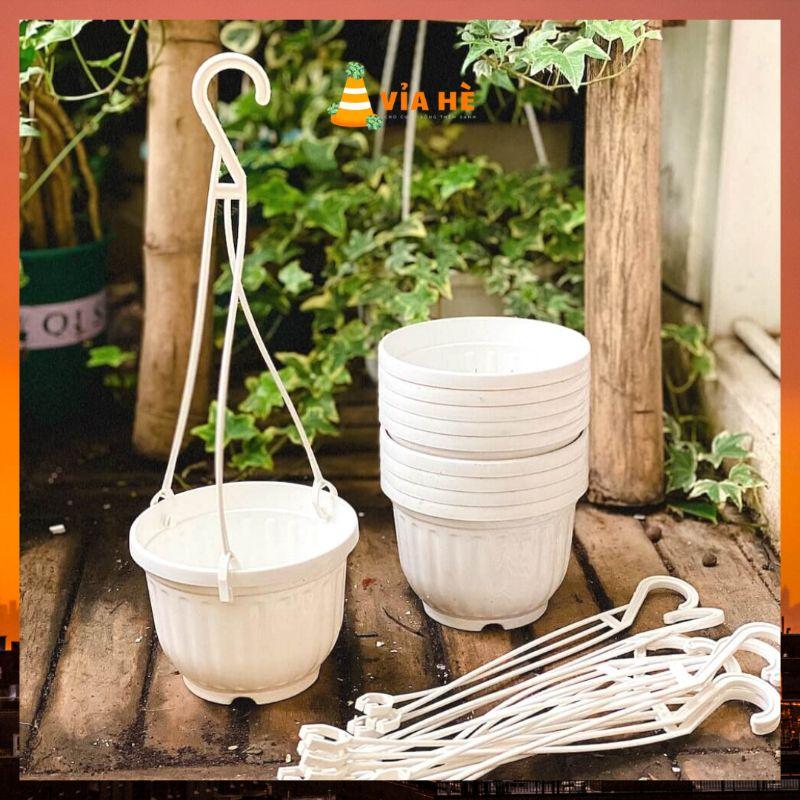 Chậu nhựa treo mini size nhỏ 11x9cm và 8x8cm trồng sen đá và dâu tây VIAHE chậu nhựa trồng sen đá có móc treo-duoc-ban-tai-Vỉa Hè Garden