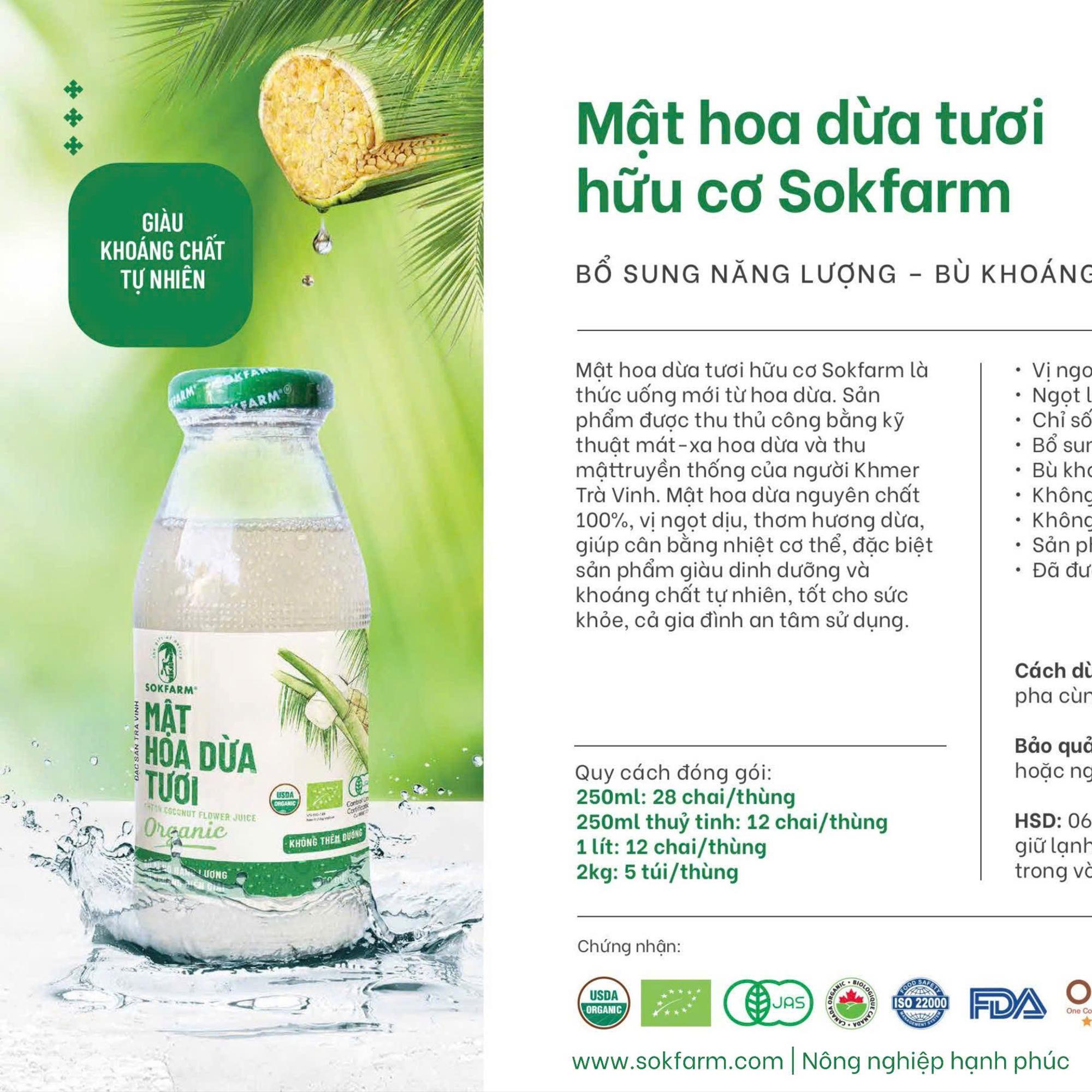 Mật hoa dừa tươi Organic SokFarm chai 250ml-duoc-ban-tai-Shop Dung Bùi