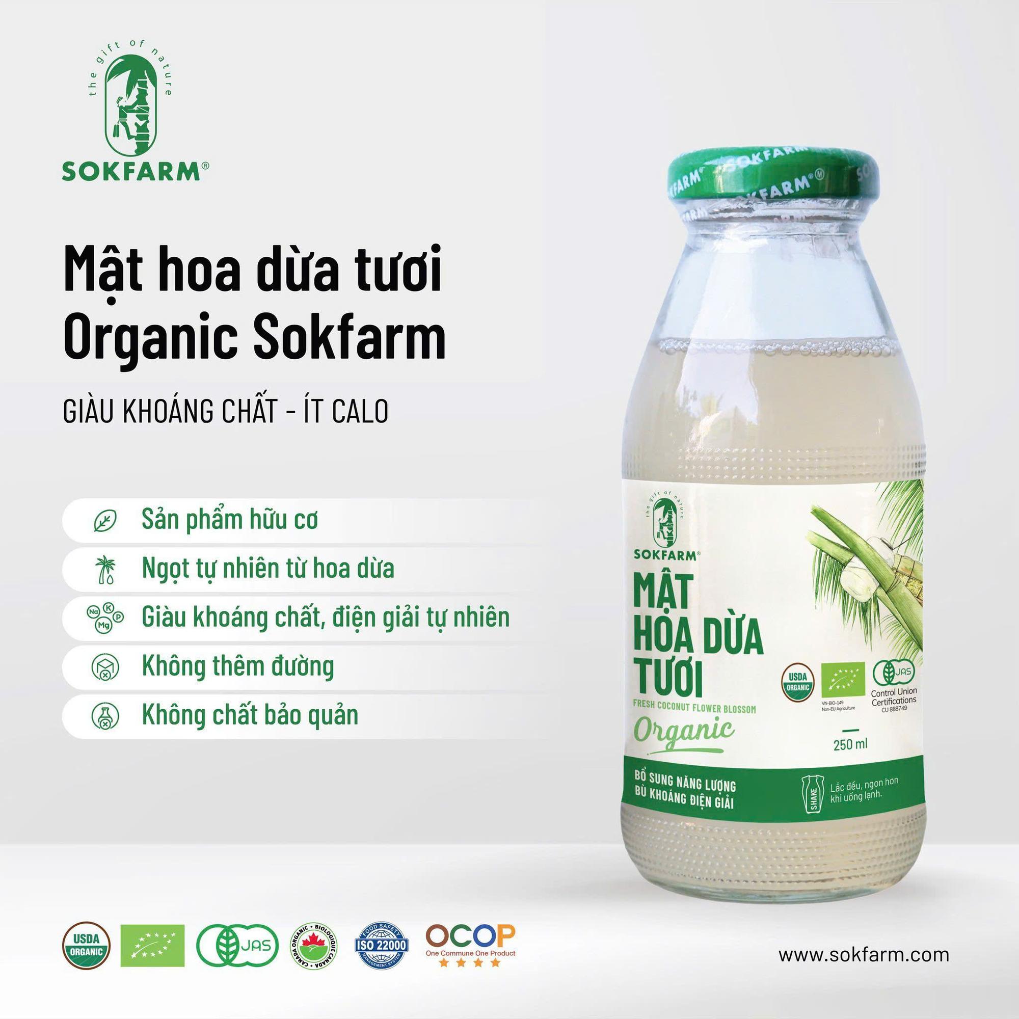Mật hoa dừa tươi Organic SokFarm chai 250ml-duoc-ban-tai-Shop Dung Bùi