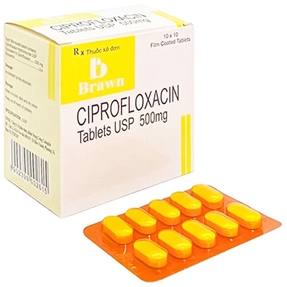 Ciprofloxacin 500mg Ấn (H/100v)-duoc-ban-tai-Quang Chợ Sỉ