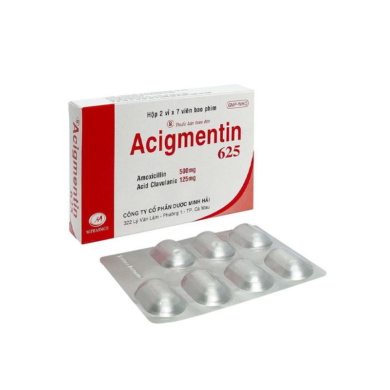 Acigmentin 625mg Minh Hải (H/14v)-duoc-ban-tai-Quang Chợ Sỉ