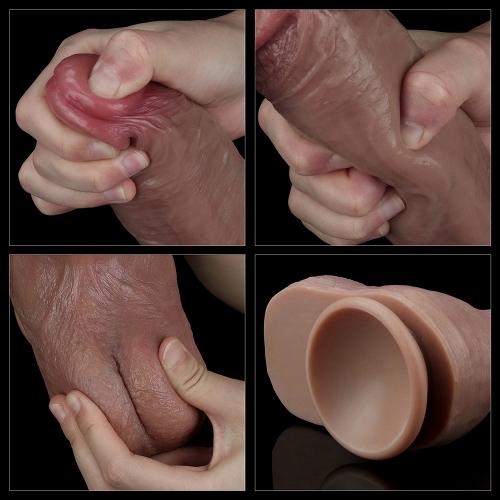 10.5'' Dual layered Platinum Silicone Cock-duoc-ban-tai-Thetoysvn