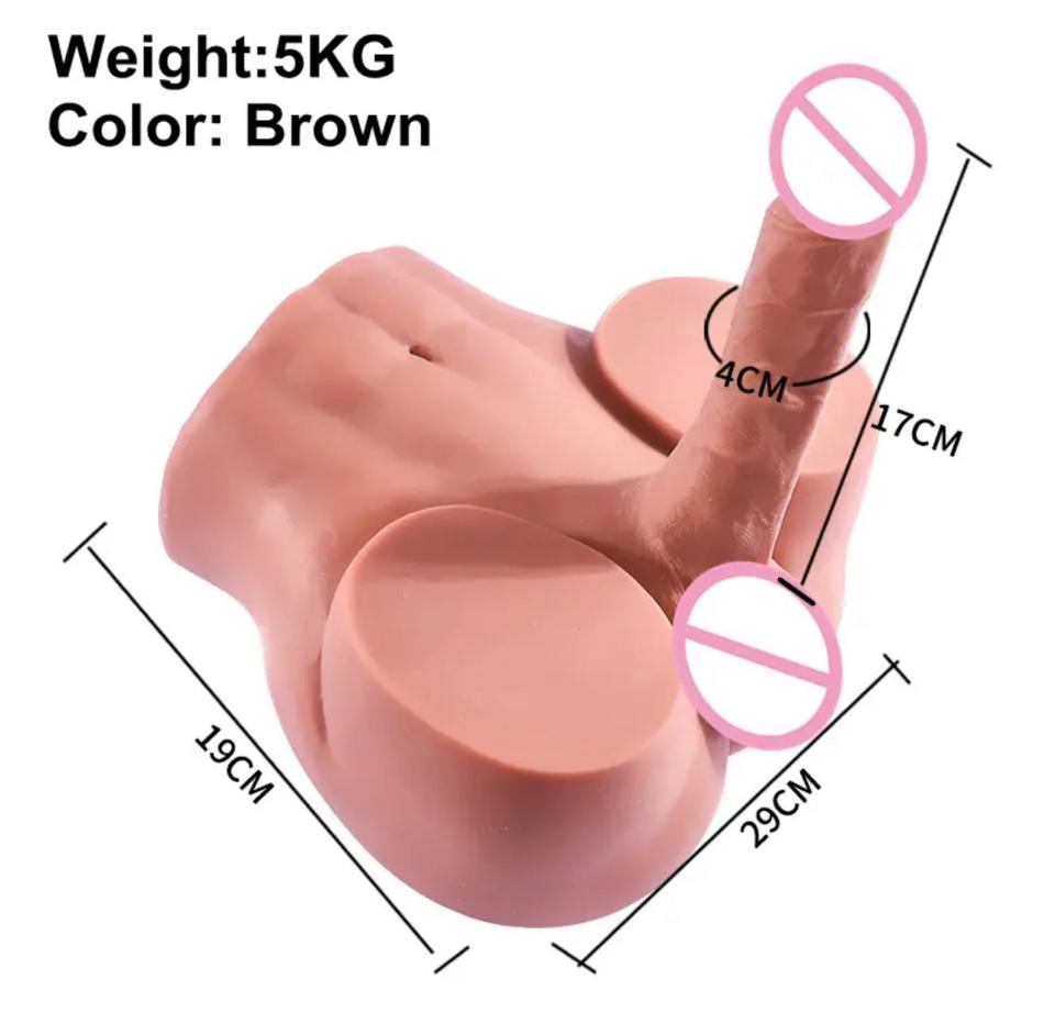 Sex Doll For Gay - Silicon nguyên khối thủ dâm có dương vật 5kg màu nâu da chân thật -duoc-ban-tai-Thetoysvn