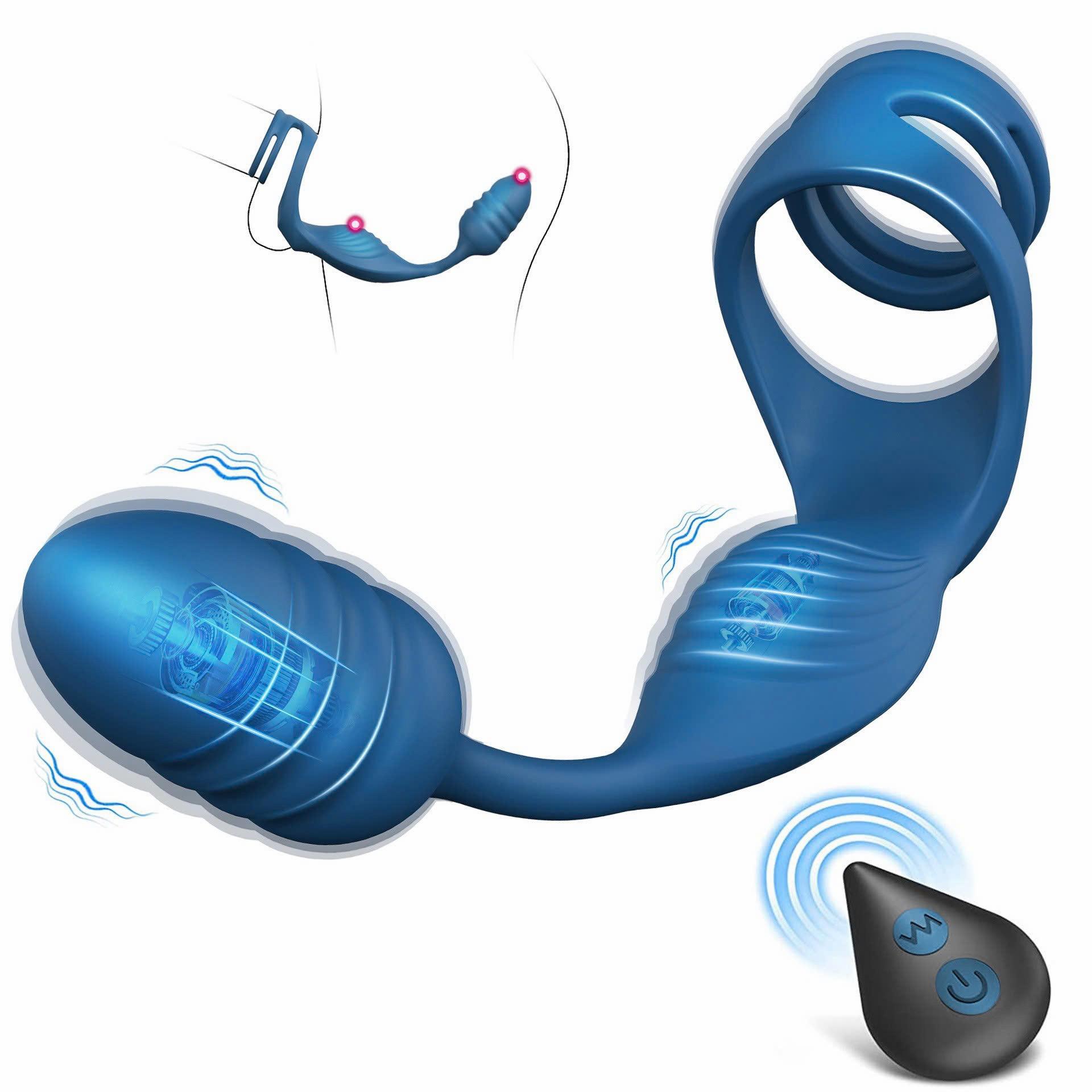 Plug rung massage kết hợp vòng khóa kích thích tuyến tiền liệt 10 chế độ rung-duoc-ban-tai-Thetoysvn