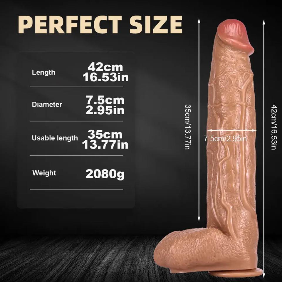 Dương vật giả Size Khủng 42cm x 7,5cm màu nâu da-duoc-ban-tai-Thetoysvn