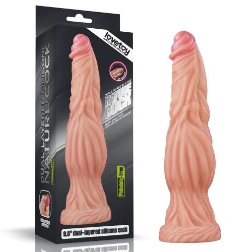 9.5'' Dual layered Platinum Silicone Cock - Flesh-duoc-ban-tai-Thetoysvn