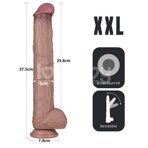 14.5'' Dual Layered Bendable Silicone Cock XXL(Flesh)-duoc-ban-tai-Thetoysvn