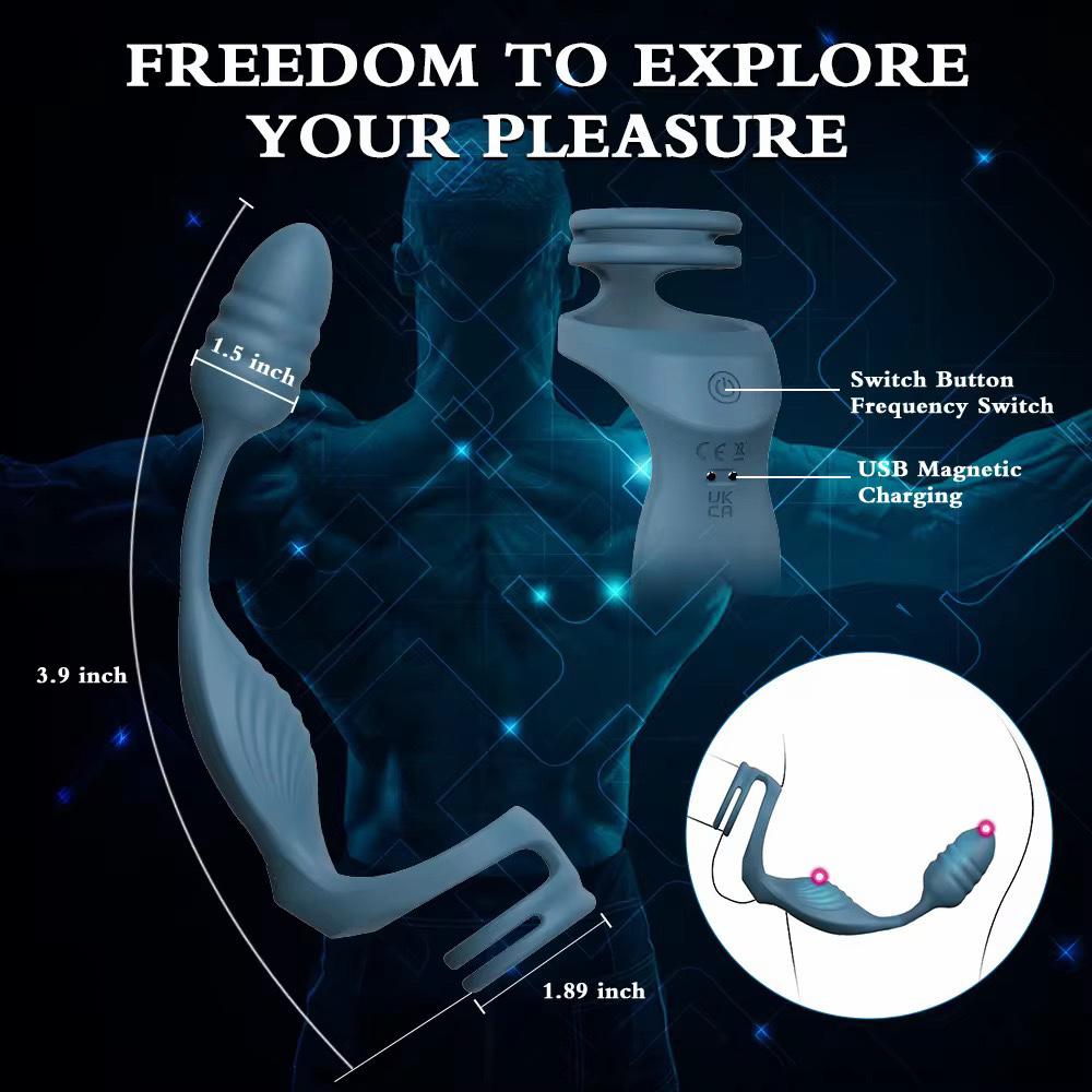 Plug rung massage kết hợp vòng khóa kích thích tuyến tiền liệt 10 chế độ rung-duoc-ban-tai-Thetoysvn