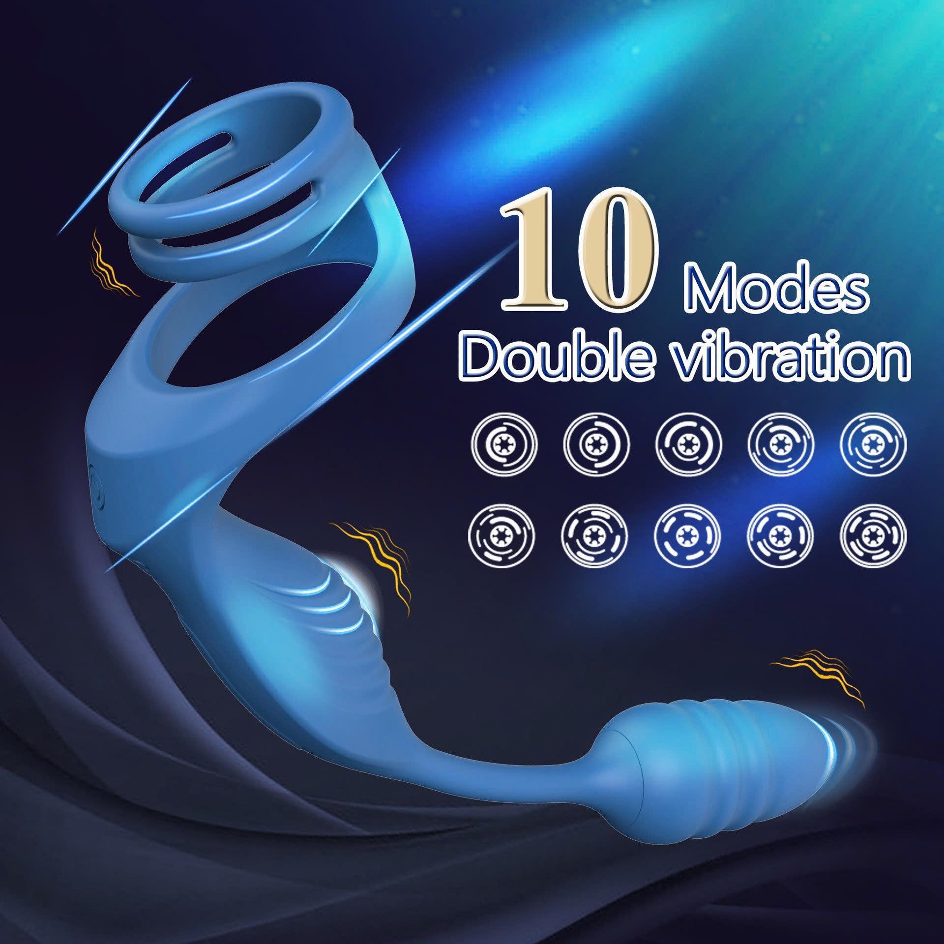 Plug rung massage kết hợp vòng khóa kích thích tuyến tiền liệt 10 chế độ rung-duoc-ban-tai-Thetoysvn