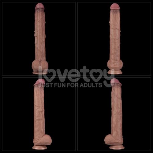 14.5'' Dual Layered Bendable Silicone Cock XXL(Flesh)-duoc-ban-tai-Thetoysvn