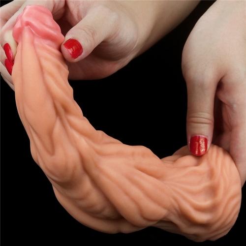 9.5'' Dual layered Platinum Silicone Cock - Flesh-duoc-ban-tai-Thetoysvn