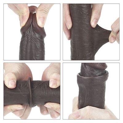 Dương vật giả lovetoy - 9” Sliding Skin Dual Layer Dong - Black-duoc-ban-tai-Thetoysvn