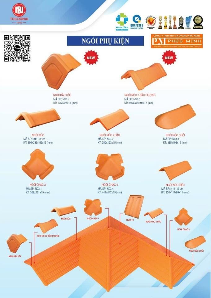 Ngói 22 Đồng Nai, không men, chống thấm, loại 1, 22 viên/m²-duoc-ban-tai-CÔNG TY PHÚC MINH