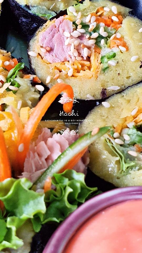 Kimbap khoai lang-duoc-ban-tai-EATCLEAN HACHI DALAT