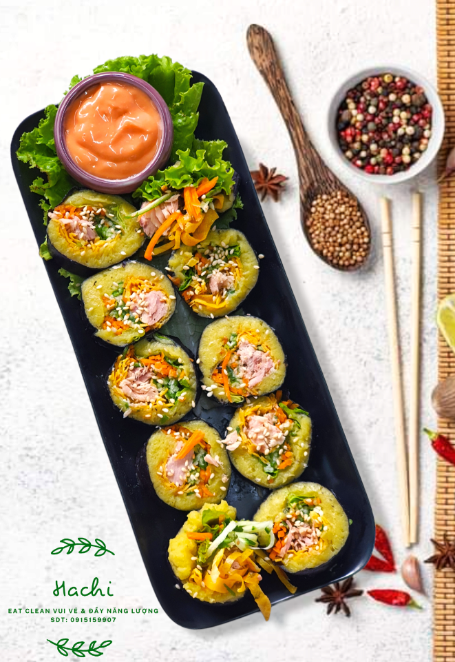 Kimbap khoai lang-duoc-ban-tai-EATCLEAN HACHI DALAT