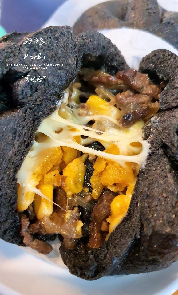 Bánh bao nguyên cám nhân bò xào bắp trứng muối phomai chảy-duoc-ban-tai-EATCLEAN HACHI DALAT
