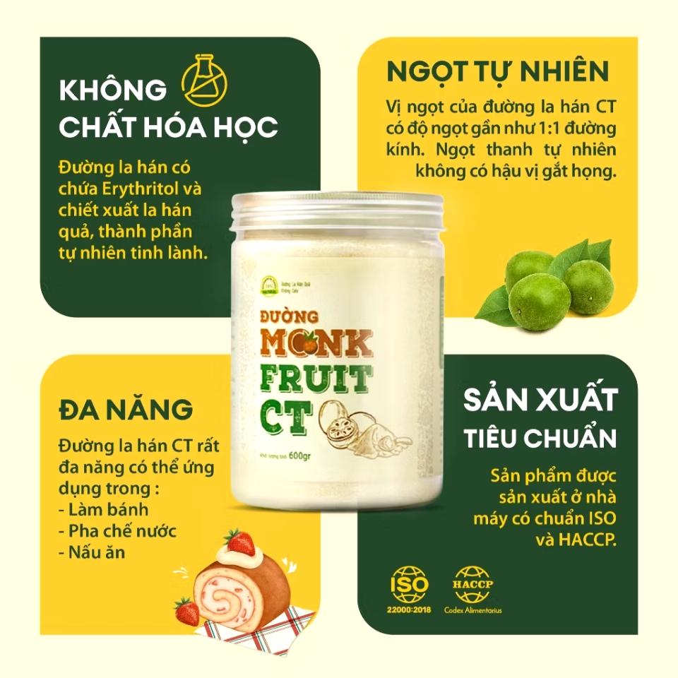 Đường La Hán Quả Monk Fruit CT 0 calo hủ 600gr-duoc-ban-tai-EATCLEAN HACHI DALAT