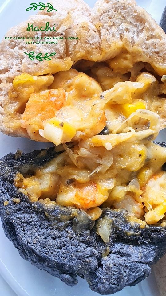 Bánh bao nguyên cám tôm sốt hoàng kim trứng cút phomai chảy-duoc-ban-tai-EATCLEAN HACHI DALAT