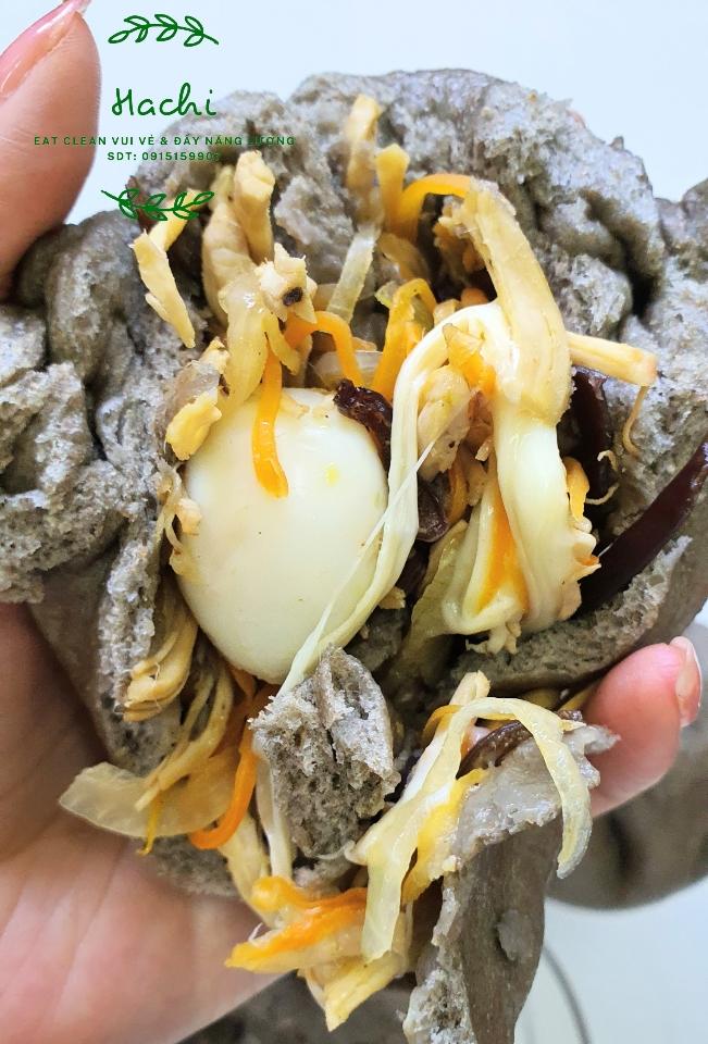 Bánh bao nguyên cám nhân gà xé trứng cút phomai chảy-duoc-ban-tai-EATCLEAN HACHI DALAT