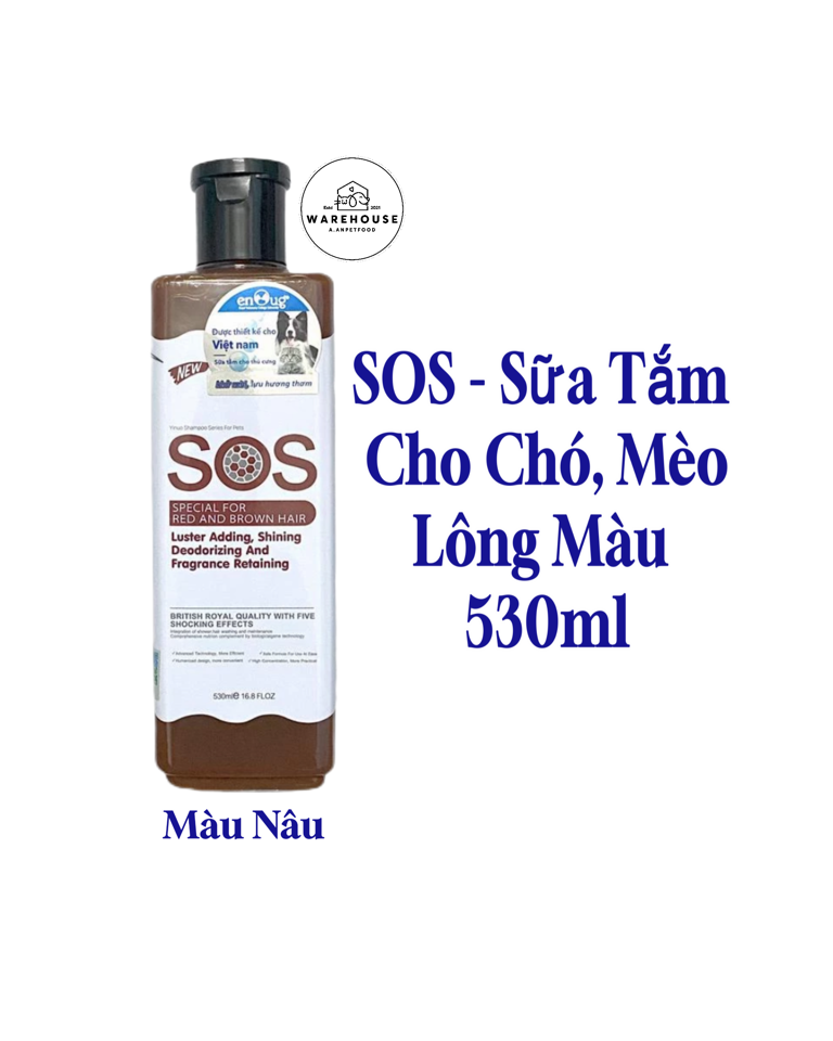SOS - Sữa tắm Màu Nâu cho động vật có lông màu nâu & đỏ 530ml-duoc-ban-tai-AAN PETFOOD WAREHOUSE - Chi nhánh Phạm Văn Chiêu