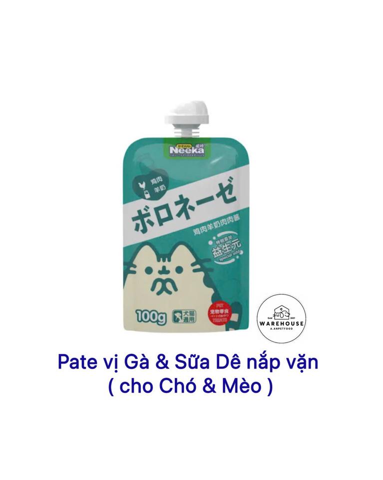 Neeka - Pate Nắp Vặn vị Gà & Sữa Dê cho Chó, Mèo 100g-duoc-ban-tai-AAN PETFOOD WAREHOUSE - Chi nhánh Phạm Văn Chiêu