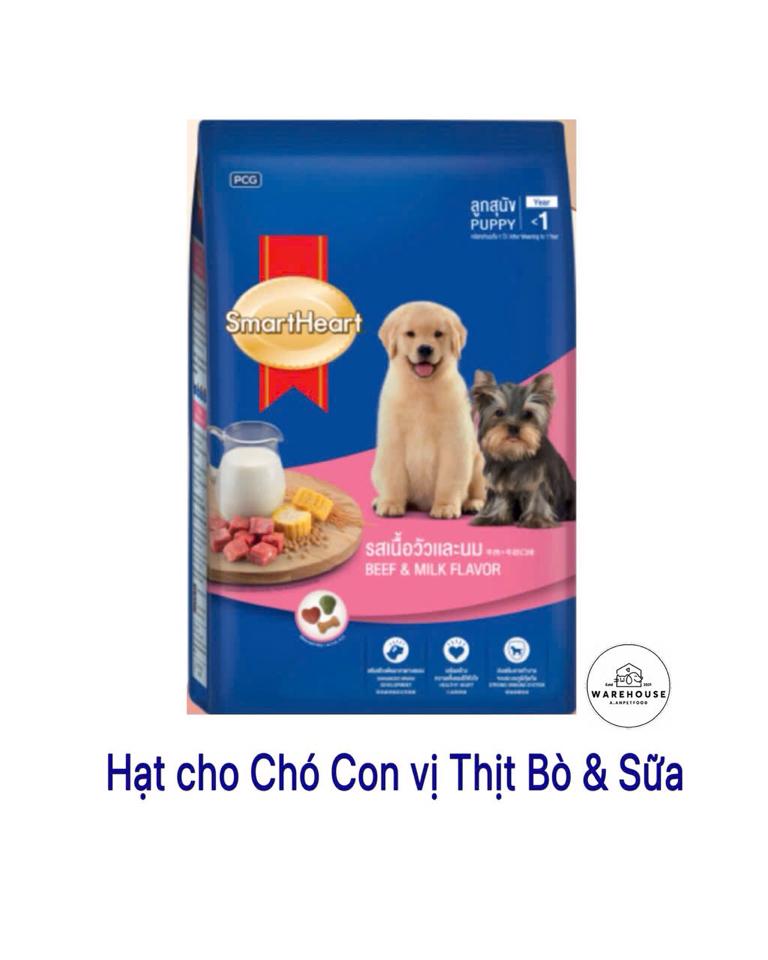 SmartHeart - Thức ăn cho Chó Con vị Thịt Bò & Sữa (400gx4) -duoc-ban-tai-AAN PETFOOD WAREHOUSE - Chi nhánh Phạm Văn Chiêu