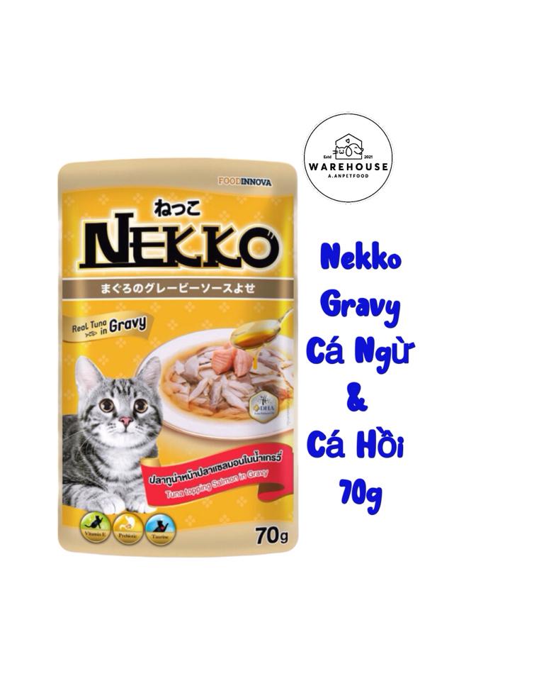 Nekko Gravy - Pate cho Mèo vị Cá Ngừ & Cá Hồi 70g-duoc-ban-tai-AAN PETFOOD WAREHOUSE - Chi nhánh Phạm Văn Chiêu