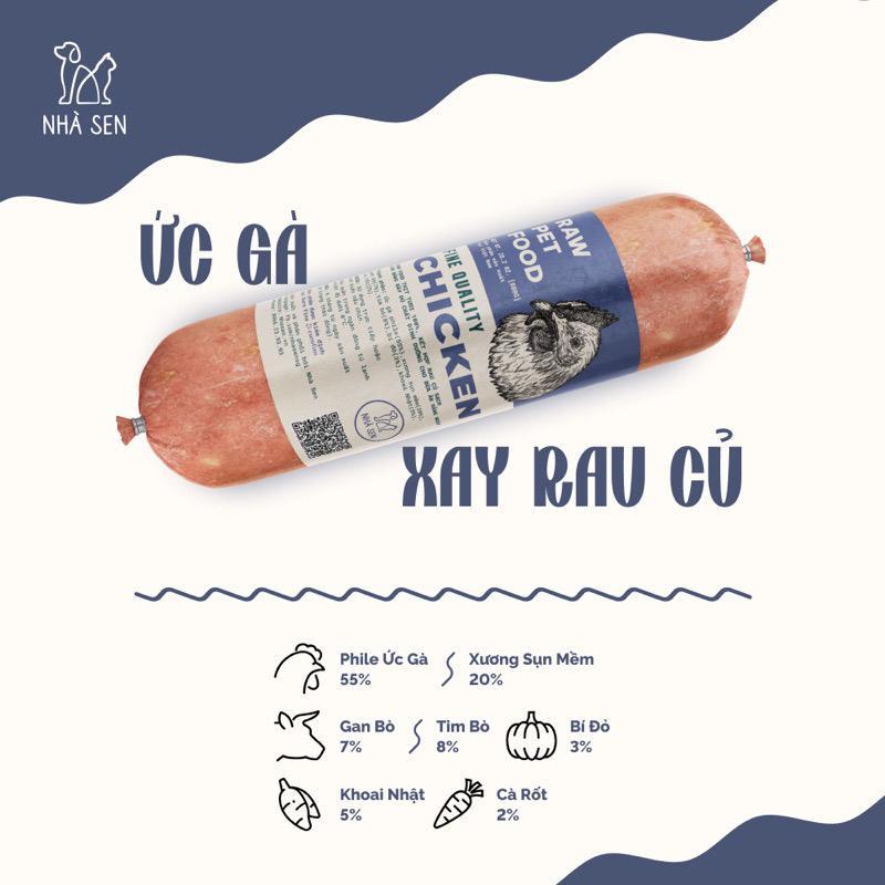 Nhà Sen - Ức Gà Xay Rau Củ 400g-duoc-ban-tai-AAN PETFOOD WAREHOUSE - Chi nhánh Phạm Văn Chiêu