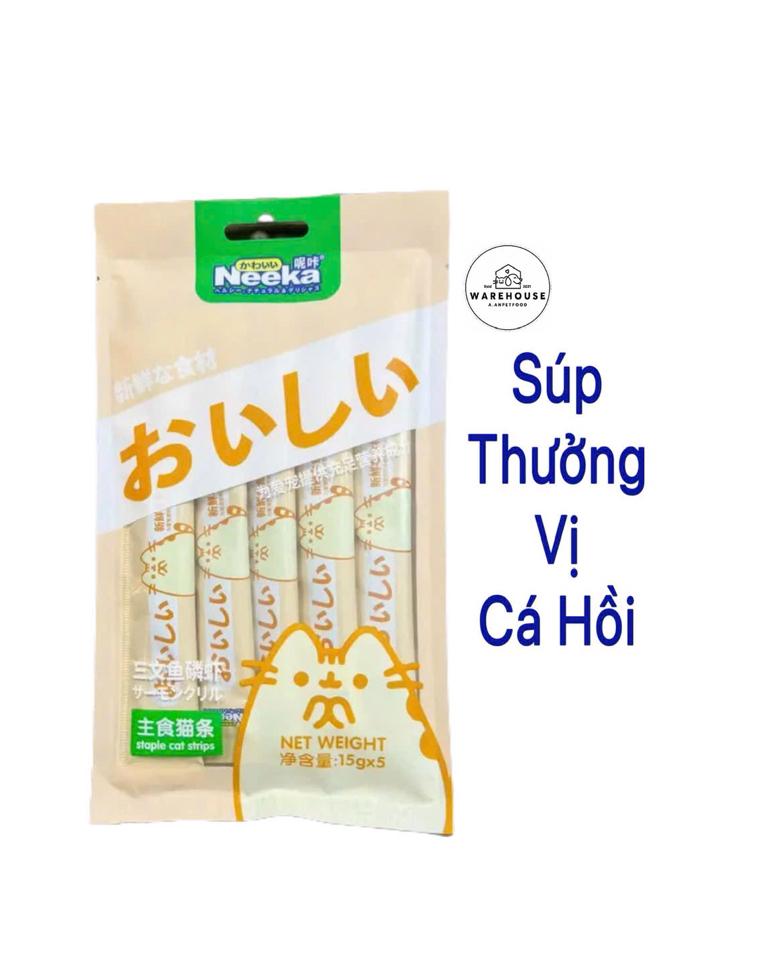 Neeka - Súp thưởng cho Mèo vị Cá Hồi (15gx5)-duoc-ban-tai-AAN PETFOOD WAREHOUSE - Chi nhánh Phạm Văn Chiêu
