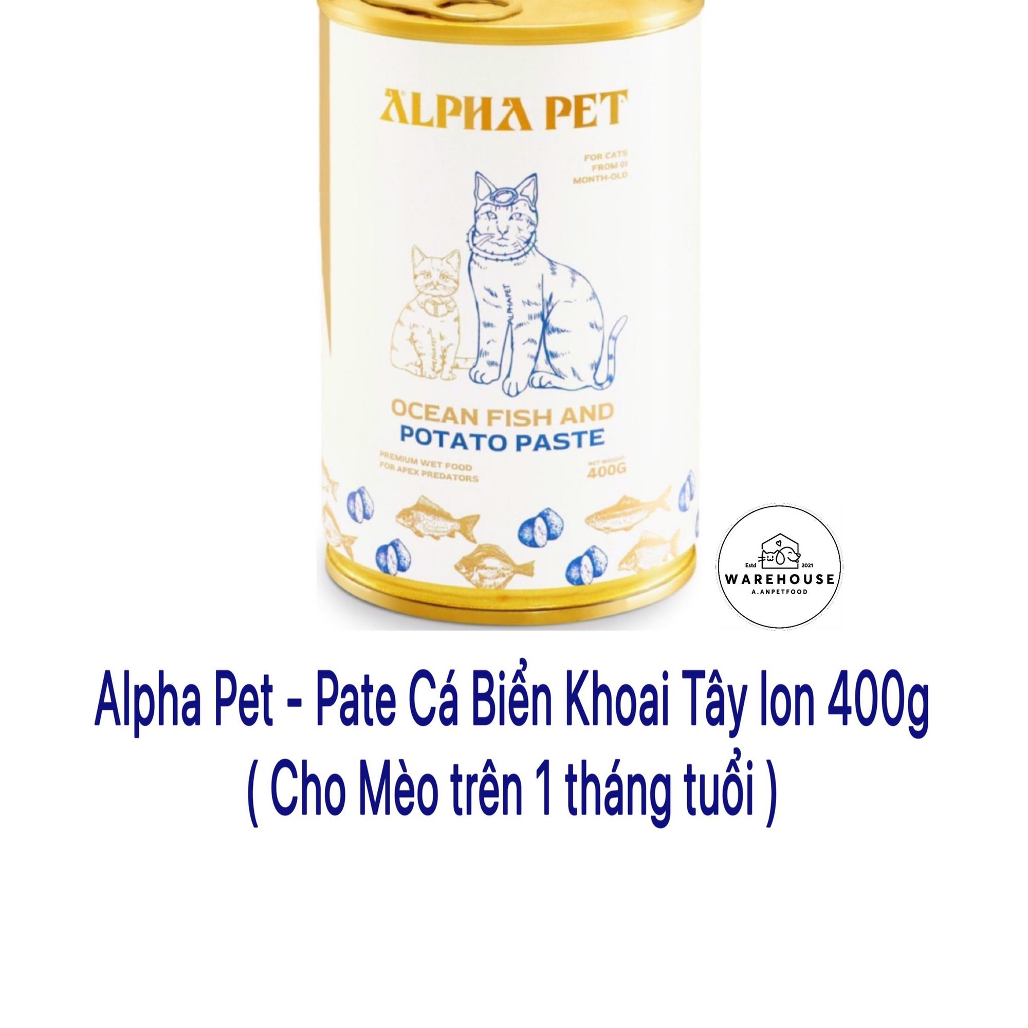Alpha Pet - Pate vị Cá Biển & Khoai Tây 400g cho Mèo từ 1 tháng tuổi-duoc-ban-tai-AAN PETFOOD WAREHOUSE - Chi nhánh Phạm Văn Chiêu