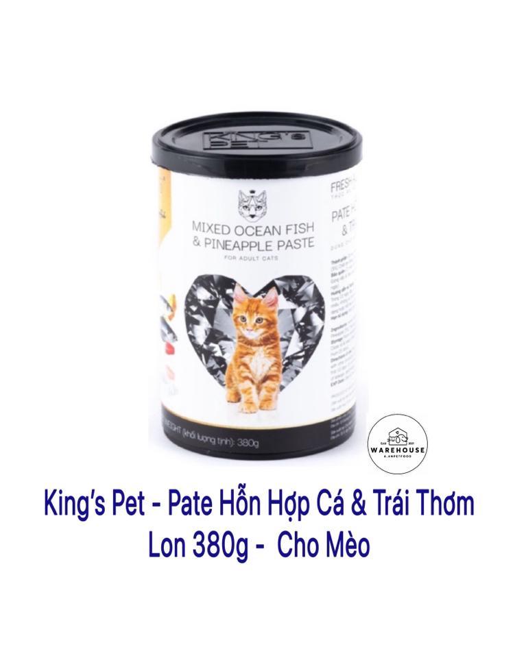 King's Pet - Pate vị Hỗn Hợp Cá & Trái Thơm 380g cho Mèo-duoc-ban-tai-AAN PETFOOD WAREHOUSE - Chi nhánh Phạm Văn Chiêu