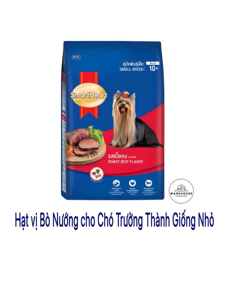 SmartHeart - Thức ăn cho Chó giống nhỏ trưởng thành vị Thịt Bò Nướng (400gx4)-duoc-ban-tai-AAN PETFOOD WAREHOUSE - Chi nhánh Phạm Văn Chiêu