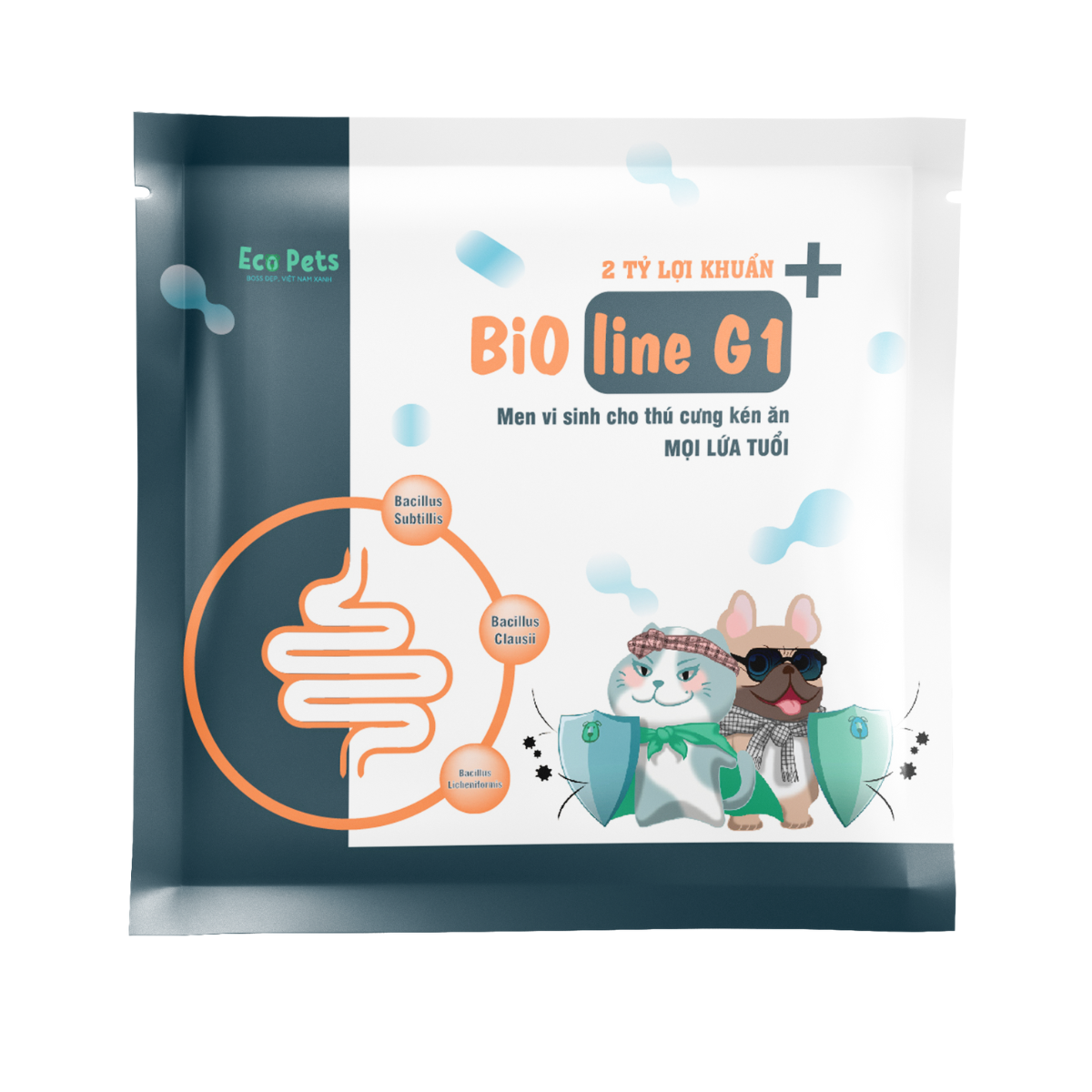 Eco Pets - Men vi sinh Bio line G1 gói 5g-duoc-ban-tai-AAN PETFOOD WAREHOUSE - Chi nhánh Phạm Văn Chiêu
