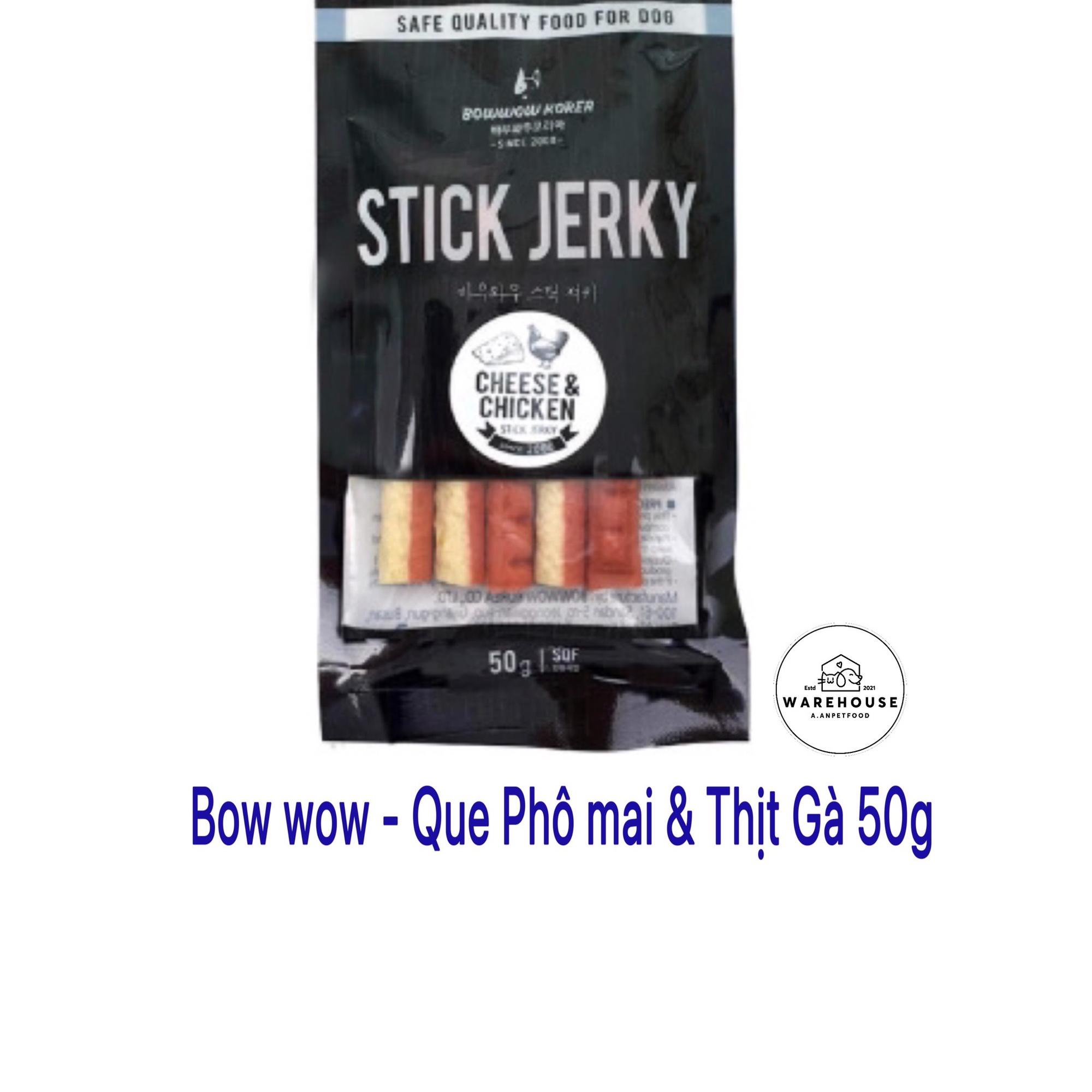 Bow wow - Phô mai & Thịt Gà Que cho Chó & Mèo 50g-duoc-ban-tai-AAN PETFOOD WAREHOUSE - Chi nhánh Phạm Văn Chiêu