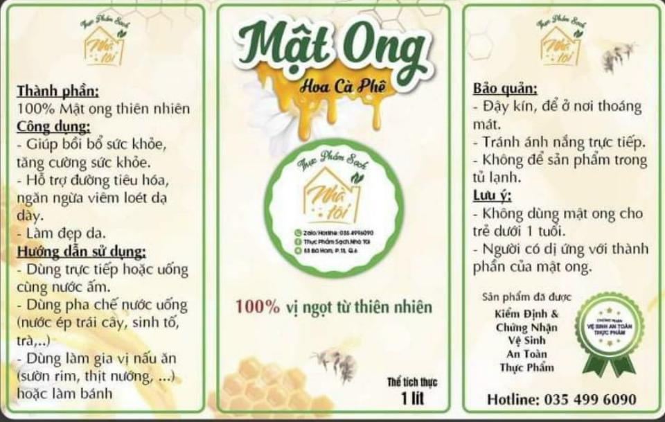 Mật ong nguyên chất hoa caphe-1lít-duoc-ban-tai-Nhà Tôi (Thiên Thần shop)