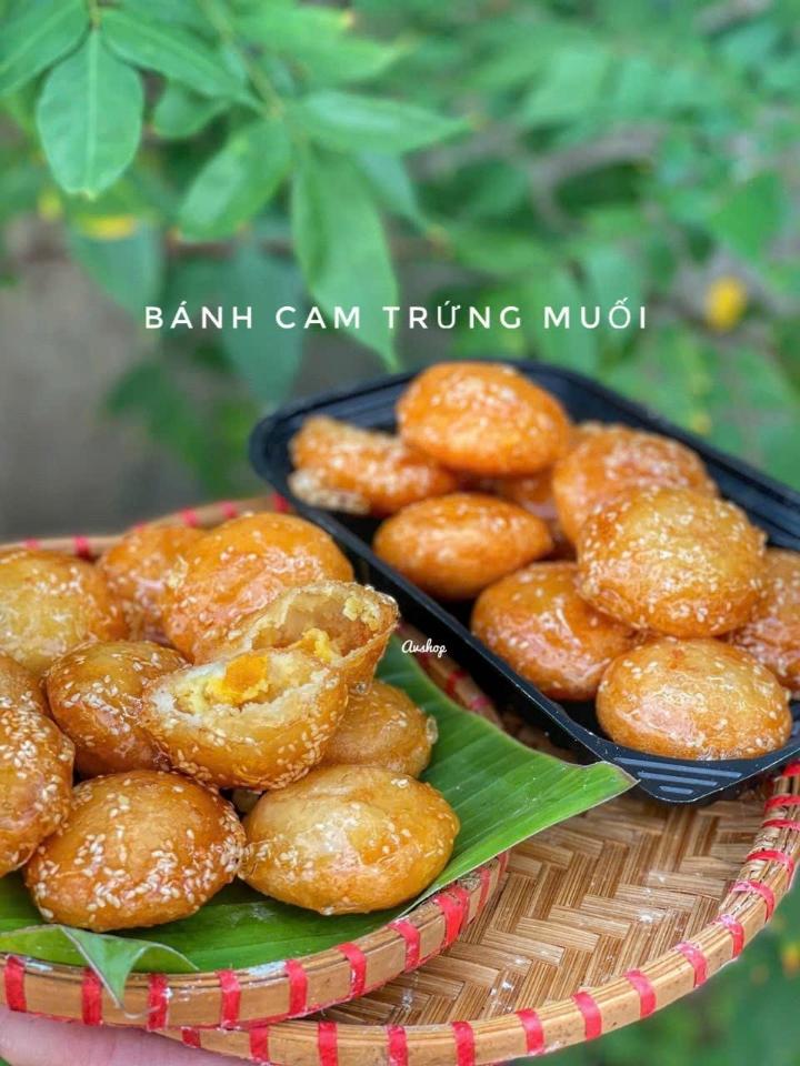 Bánhh cam trứng muối phủ đường mè-duoc-ban-tai-Nhà Tôi (Thiên Thần shop)