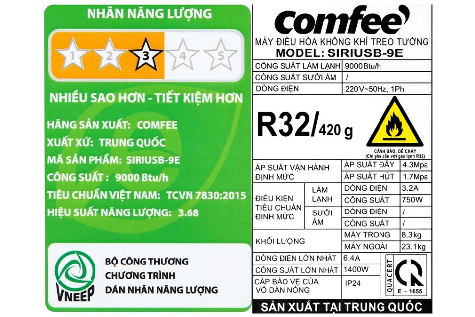 Điều hòa Comfee 1 HP SIRIUSB-9E-duoc-ban-tai-Điện máy Hải Anh