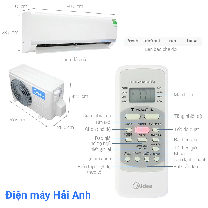 Điều hòa Midea 1 chiều MSAFII-10CRN8-duoc-ban-tai-Điện máy Hải Anh